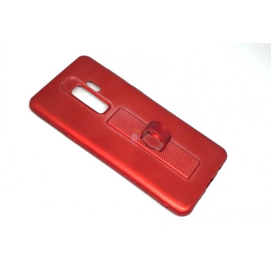 CAPA DE SILICONE MOTOMO COM ANEL DE DEDO PARA SAMSUNG GALAXY S9 PLUS/G965 RED